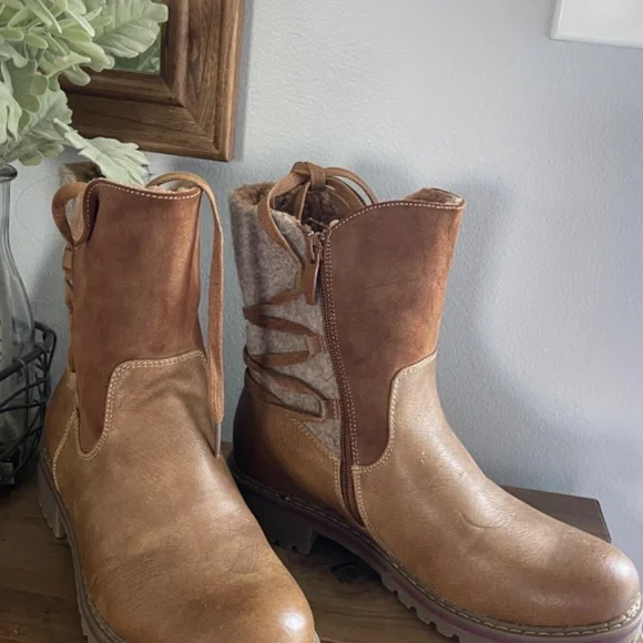 Patrizia Boots By Spring Steps Brown Sherpa Lined Women’s Size 6 - Picture 3 of 12